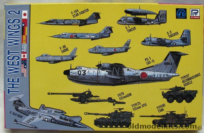 Pit Road 1/700 TWO The West Wings 2 F-86 Sabre (4) / F-104 Starfighter (4) / S-2  Tracker or C-1 Trader (4) / PS-1 or US-1 Flying Boat (4) / And JGSDF Ground Forces (4 of each) Type 61 Tank / Type 74 Tank / Type 90 Tank / Type 89 ICV / Type 75 SPG / Type 87 Recon / type, S10 plastic model kit